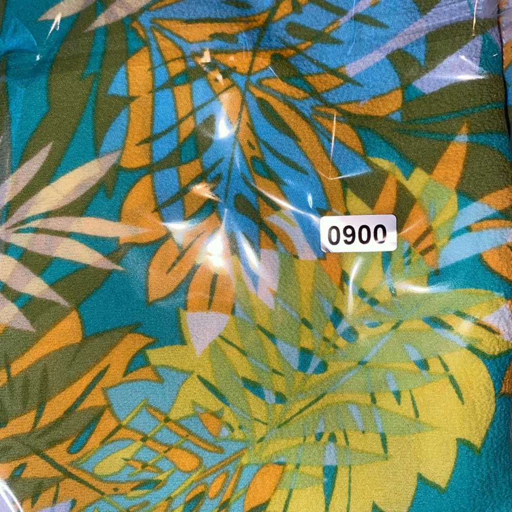 Rose & Olive Teal Tropical Print Tank Top with Yellow & Pink Leaves - Picture 9 of 11